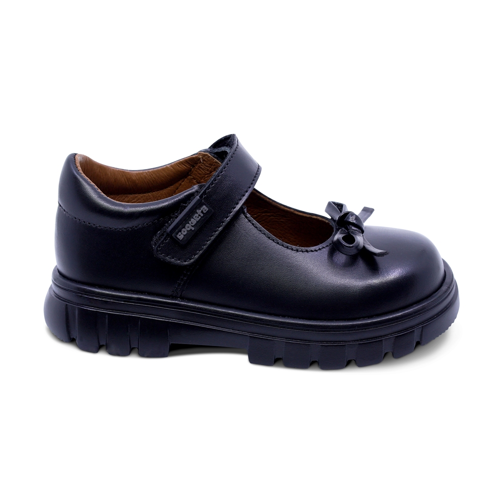 Foto 4 pulgar | Zapato Escolar Coqueta Para Niña De Piel En Negro Thunder Con Moño