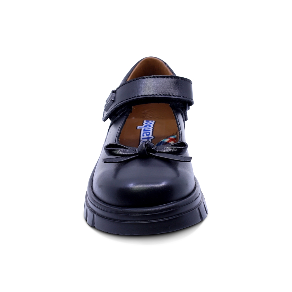 Foto 5 pulgar | Zapato Escolar Coqueta Para Niña De Piel En Negro Thunder Con Moño