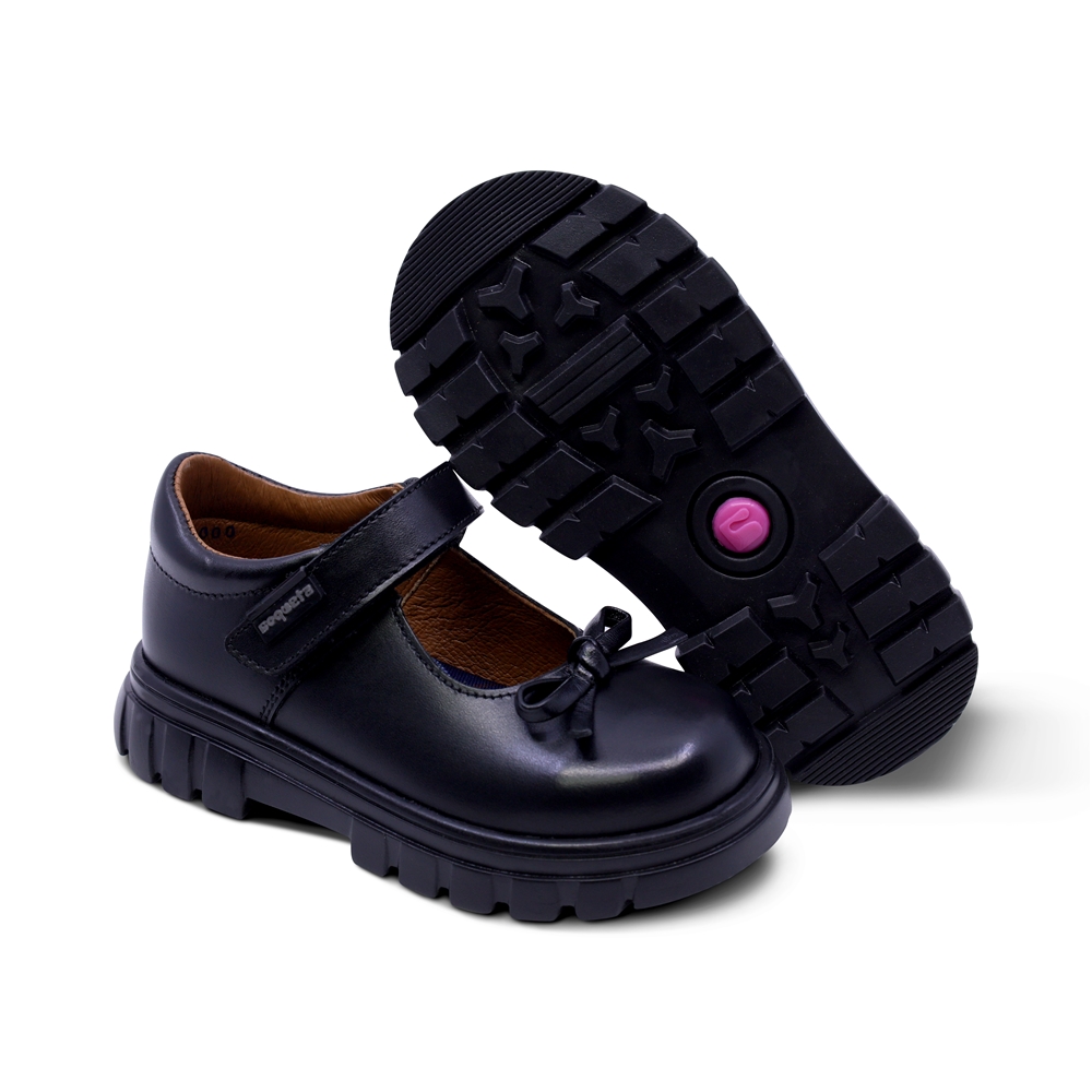Foto 8 pulgar | Zapato Escolar Coqueta Para Niña De Piel En Negro Thunder Con Moño