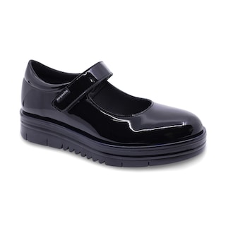 Foto 1 | Zapato Escolar Coqueta Para Niña En Charol Negro Nora Con Tira De Contacto