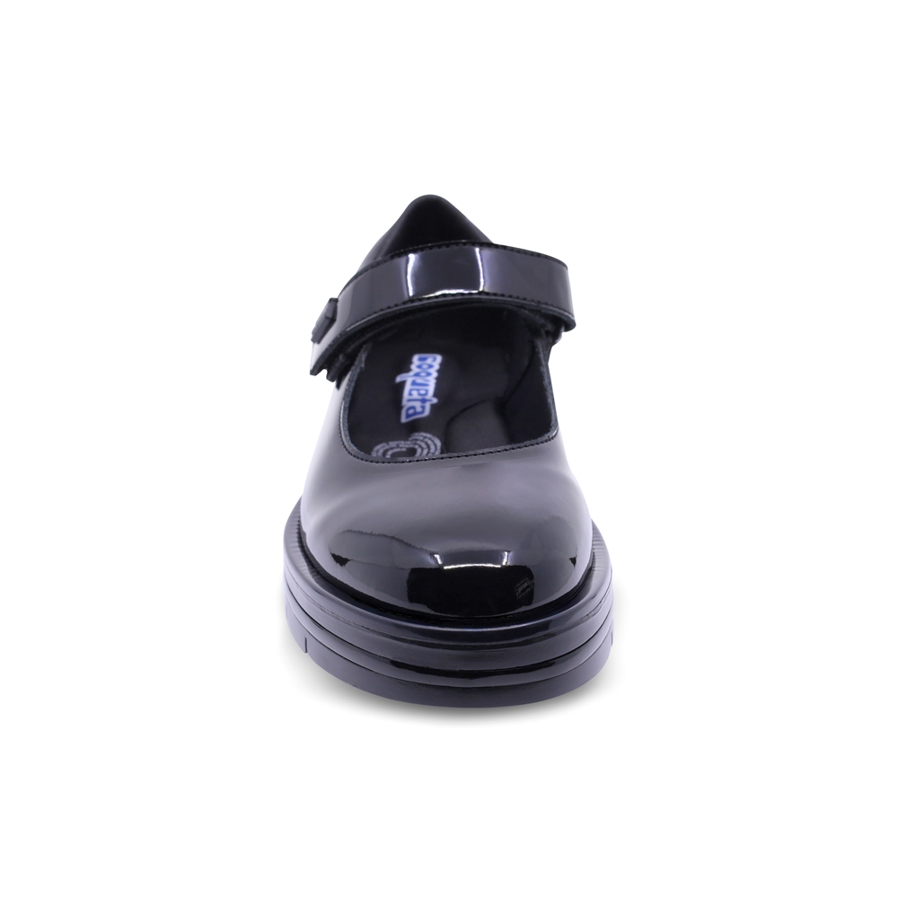 Foto 5 pulgar | Zapato Escolar Coqueta Para Niña En Charol Negro Nora Con Tira De Contacto