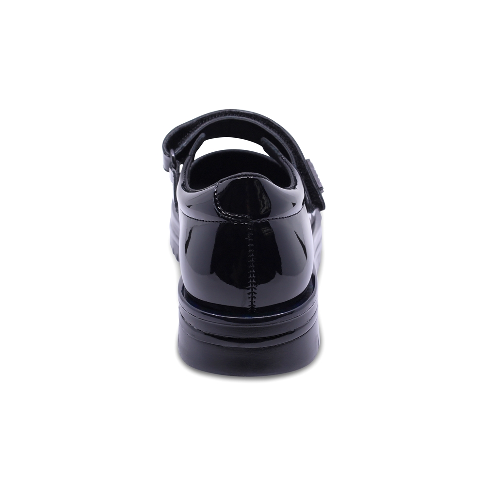 Foto 6 pulgar | Zapato Escolar Coqueta Para Niña En Charol Negro Nora Con Tira De Contacto