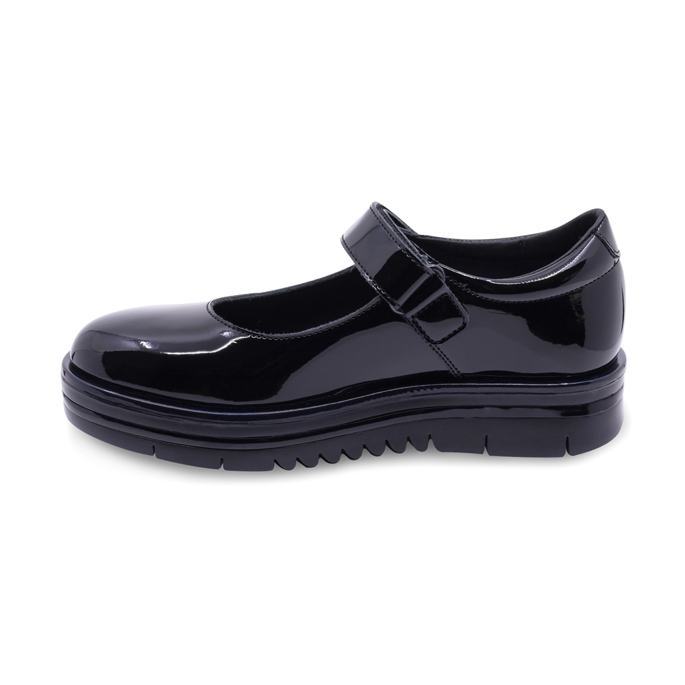 Foto 7 pulgar | Zapato Escolar Coqueta Para Niña En Charol Negro Nora Con Tira De Contacto