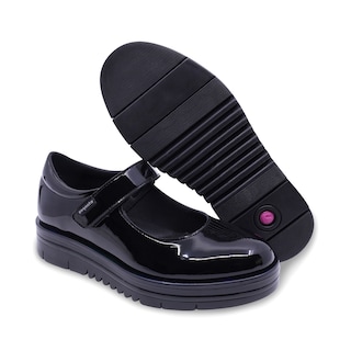 Foto 7 | Zapato Escolar Coqueta Para Niña En Charol Negro Nora Con Tira De Contacto