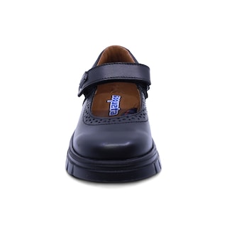 Foto 4 | Zapato Escolar Coqueta Para Niña De Piel En Negro Thunder Con Detalle Perforado