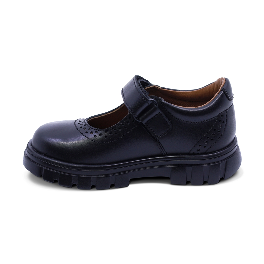 Foto 7 pulgar | Zapato Escolar Coqueta Para Niña De Piel En Negro Thunder Con Detalle Perforado