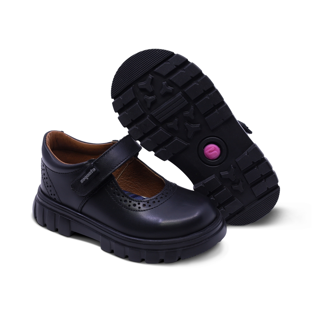 Foto 8 pulgar | Zapato Escolar Coqueta Para Niña De Piel En Negro Thunder Con Detalle Perforado