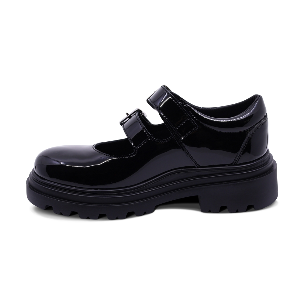 Foto 7 pulgar | Zapato Escolar Coqueta Para Niña De Charol Negro Jazz Con Doble Hebilla