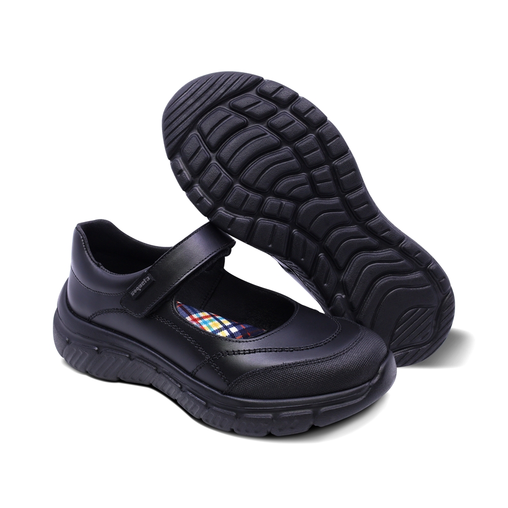 Foto 8 pulgar | Zapato Escolar Coqueta Para Niña De Piel Negro Balu Con Puntera Antirraspaduras