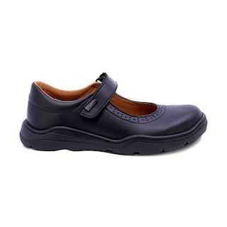 Foto 3 | Zapato Escolar Coqueta Para Niña De Piel En Negro Pilatus Con Perforado