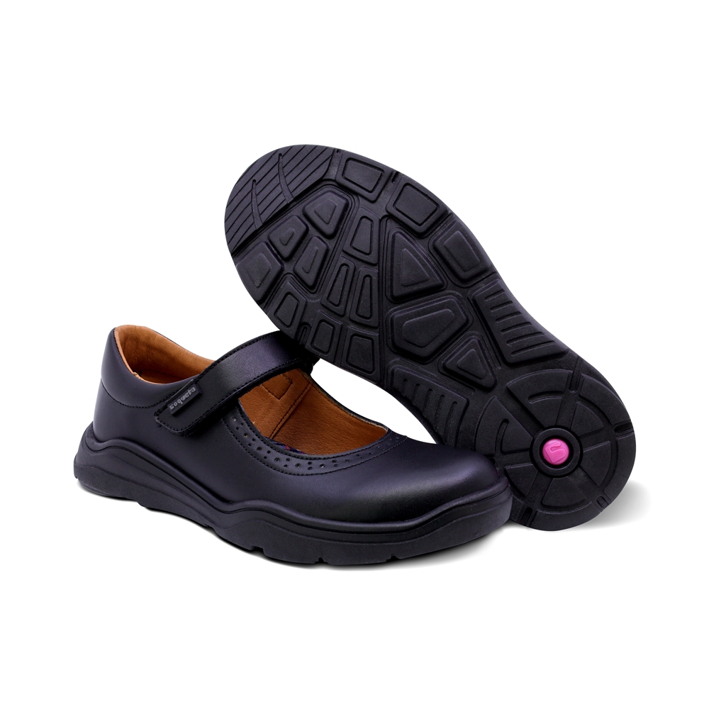 Foto 8 pulgar | Zapato Escolar Coqueta Para Niña De Piel En Negro Pilatus Con Perforado