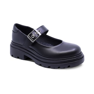 Foto 1 | Zapato Escolar Coqueta Para Niña De Piel Negro Jazz Con Hebilla