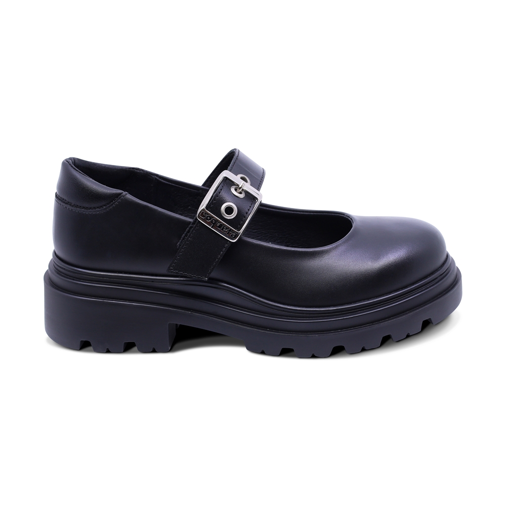 Foto 4 pulgar | Zapato Escolar Coqueta Para Niña De Piel Negro Jazz Con Hebilla