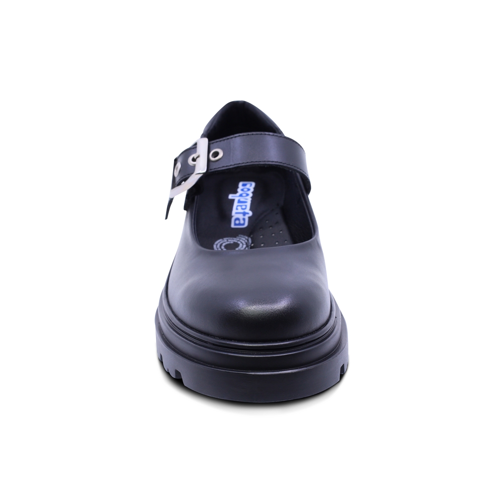 Foto 5 pulgar | Zapato Escolar Coqueta Para Niña De Piel Negro Jazz Con Hebilla