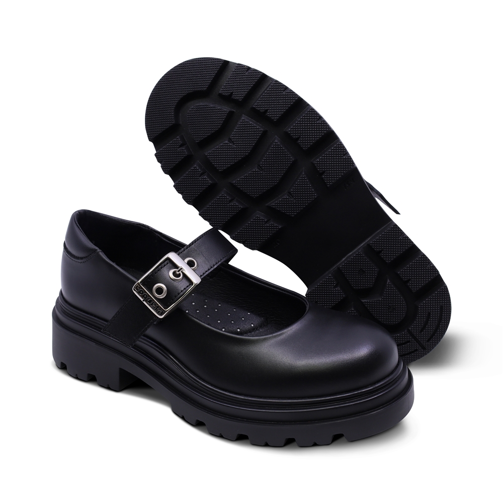 Foto 8 pulgar | Zapato Escolar Coqueta Para Niña De Piel Negro Jazz Con Hebilla