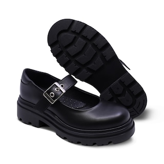 Foto 7 | Zapato Escolar Coqueta Para Niña De Piel Negro Jazz Con Hebilla