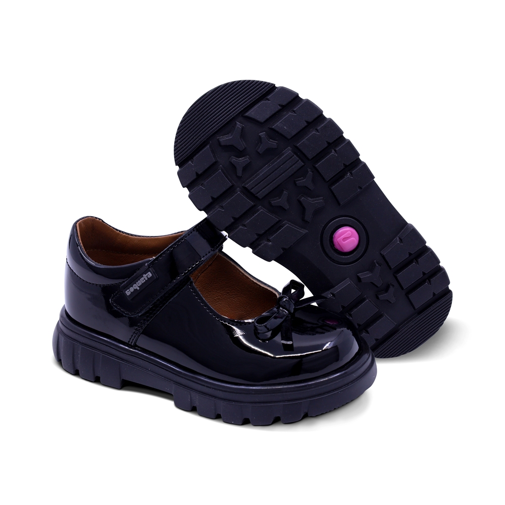 Foto 8 pulgar | Zapato Escolar Coqueta Para Niña De Charol Negro Thunder Con Moño