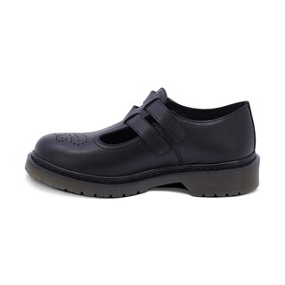 Foto 6 | Zapato Escolar Coqueta Para Niña De Piel En Negro Martín Con Perforado