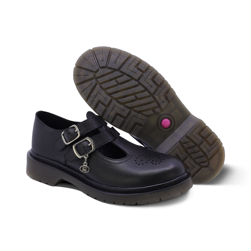 Foto 8 pulgar | Zapato Escolar Coqueta Para Niña De Piel En Negro Martín Con Perforado