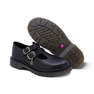 Foto 7 | Zapato Escolar Coqueta Para Niña De Piel En Negro Martín Con Perforado