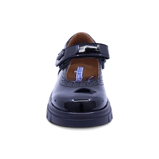 Foto 4 | Zapato Escolar Coqueta Para Niña De Charol Negro Thunder Con Perforado