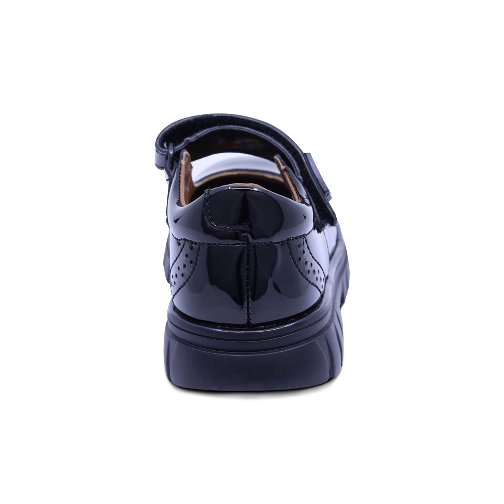 Foto 6 pulgar | Zapato Escolar Coqueta Para Niña De Charol Negro Thunder Con Perforado