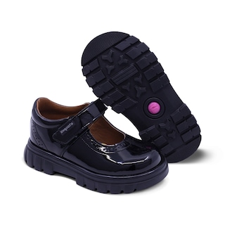 Foto 7 | Zapato Escolar Coqueta Para Niña De Charol Negro Thunder Con Perforado