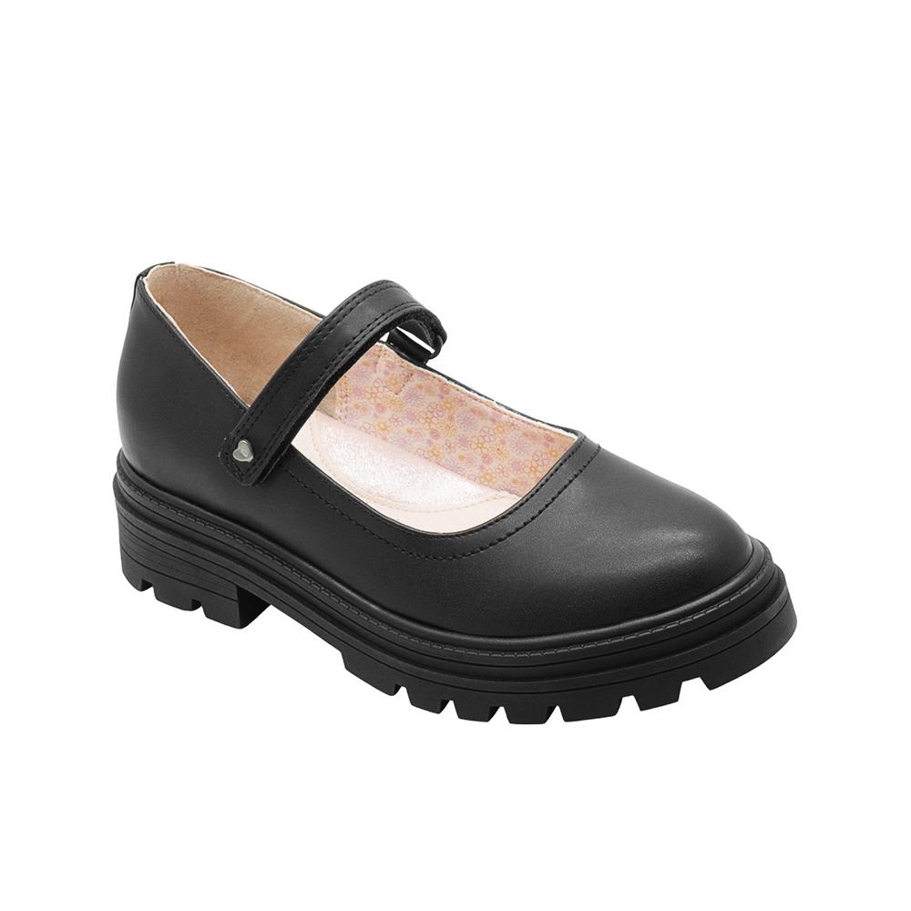 Zapato Escolar Para Niña Bambino Color Negro Ajuste Contactel Negro