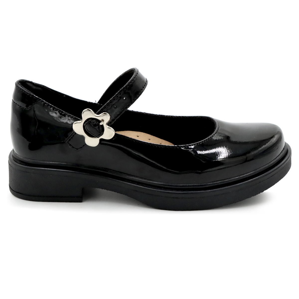 Foto 1 | Zapato Escolar Yuyin Charol Negro Para Niña