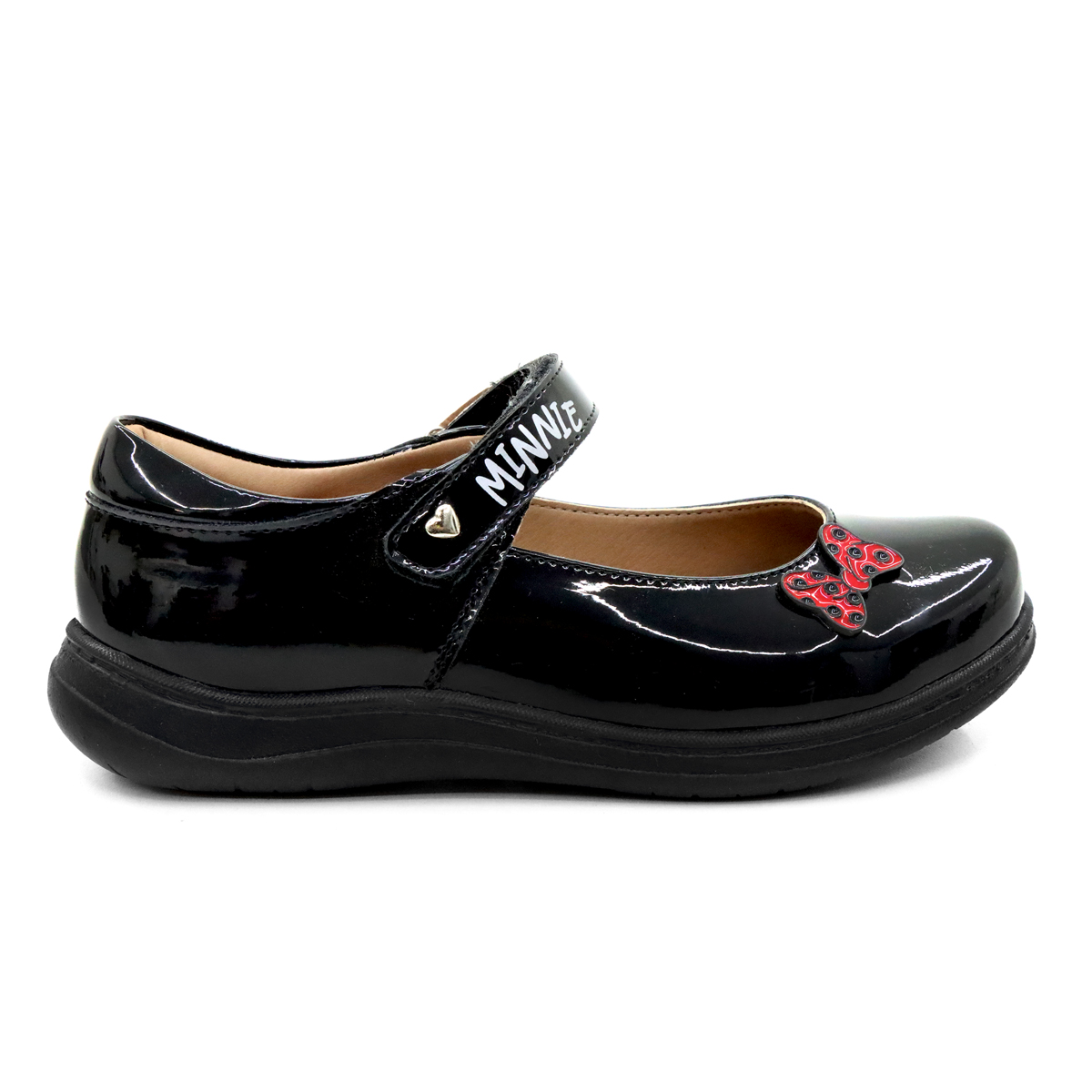 Zapato Escolar Disney Minnie Mouse  Charol Para Niña