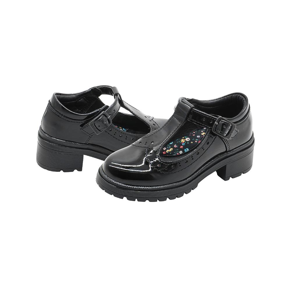 Foto 6 pulgar | Zapato Escolar Bambino Para Niña Hebilla Charol Negro Negro