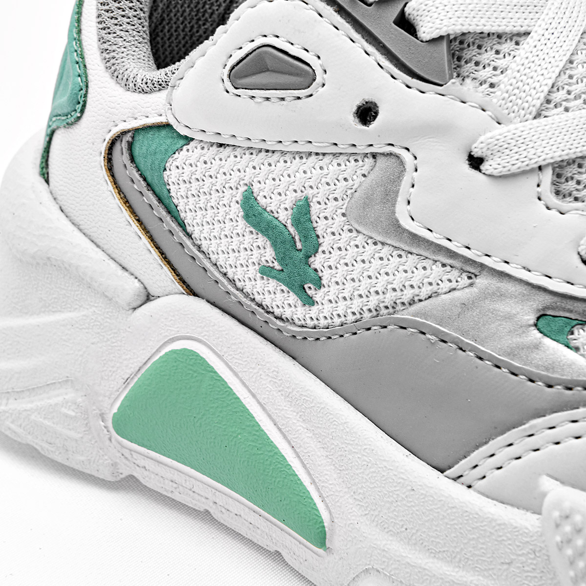Foto 5 pulgar | American Fire Tenis Urbano Para Niña Blanco Plata Verde