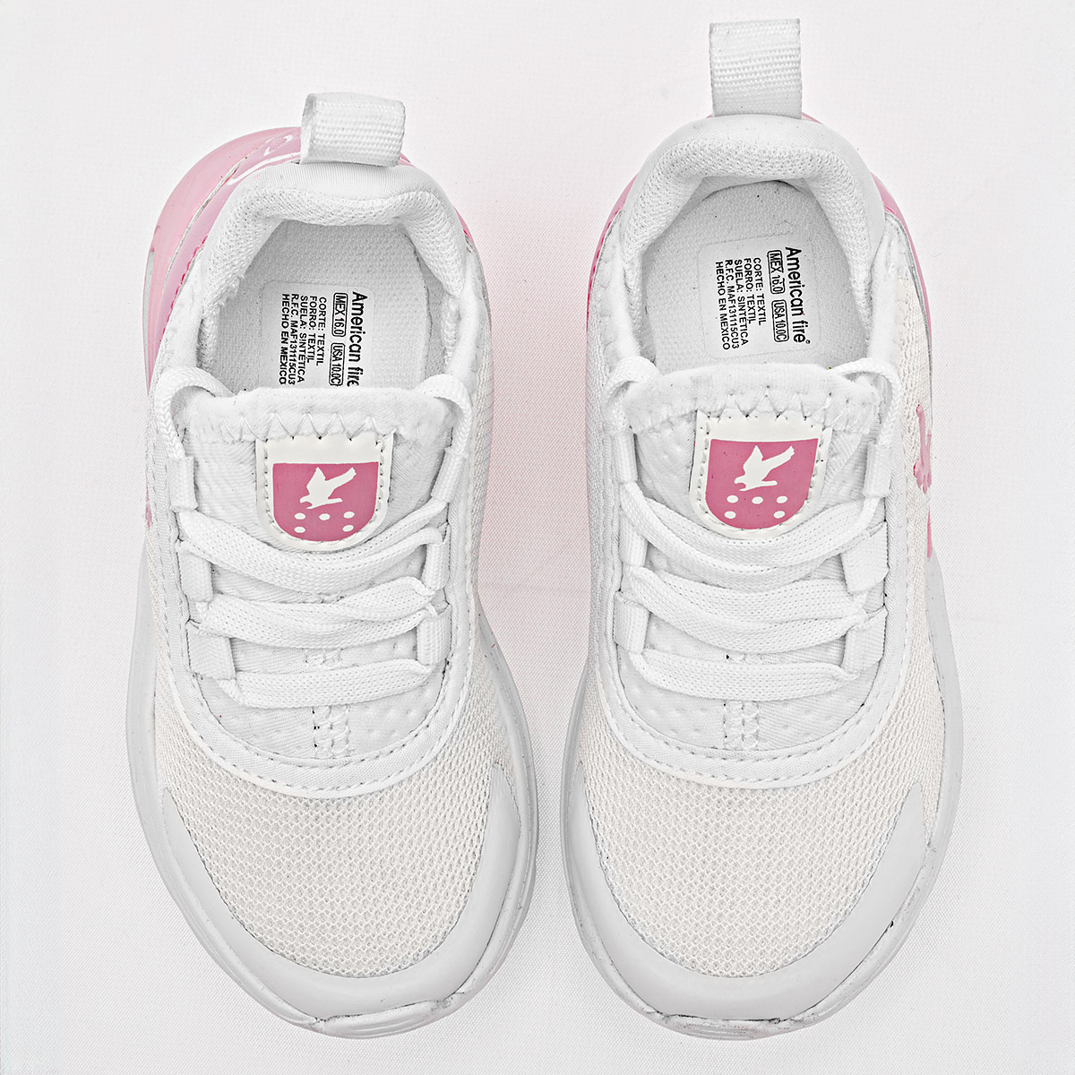 Foto 4 pulgar | American Fire Tenis Urbano Para Niña Blanco Rosa