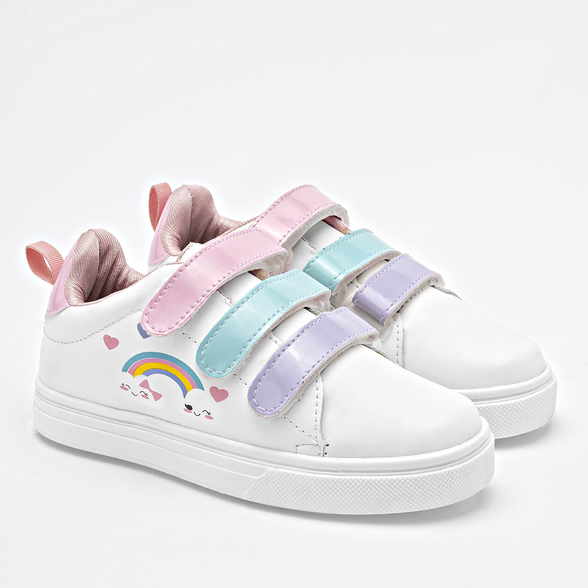 Foto 3 pulgar | C>libre Tenis Urbano Para Niña Blanco Multicolor