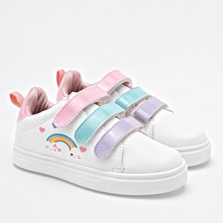 Foto 2 | C>libre Tenis Urbano Para Niña Blanco Multicolor