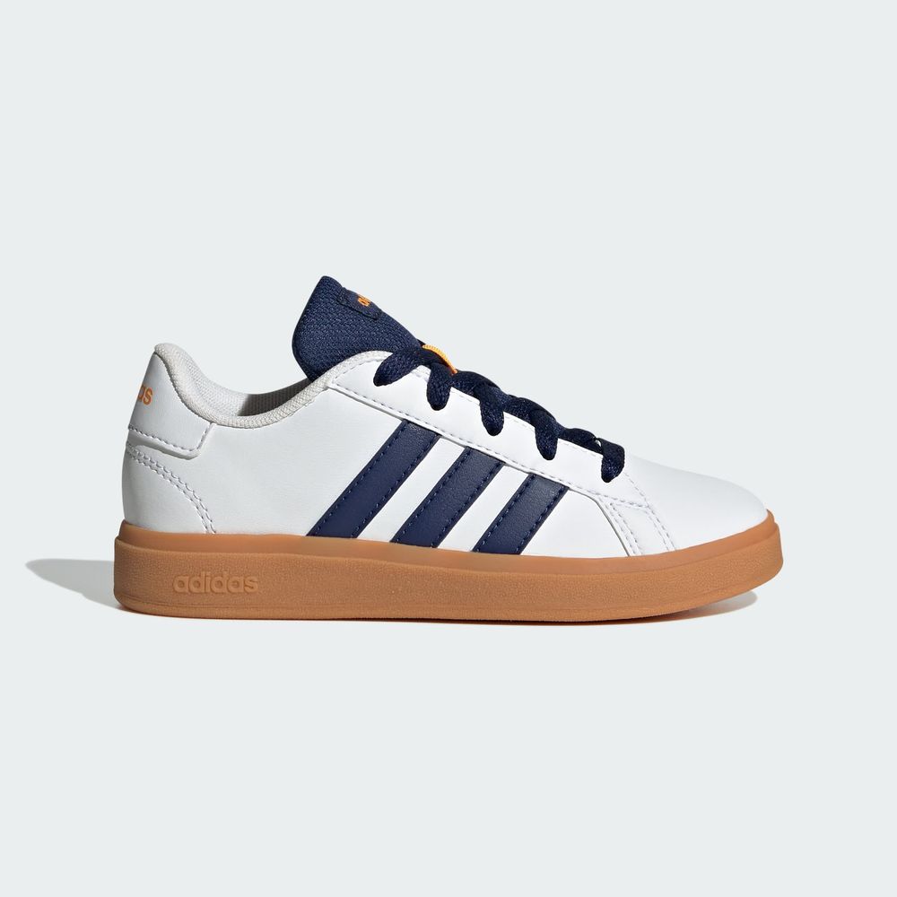 Foto 3 pulgar | Tenis Adidas Grand Court Lifestyle Para Tenis Con Cordones Adidas Blanco Niños