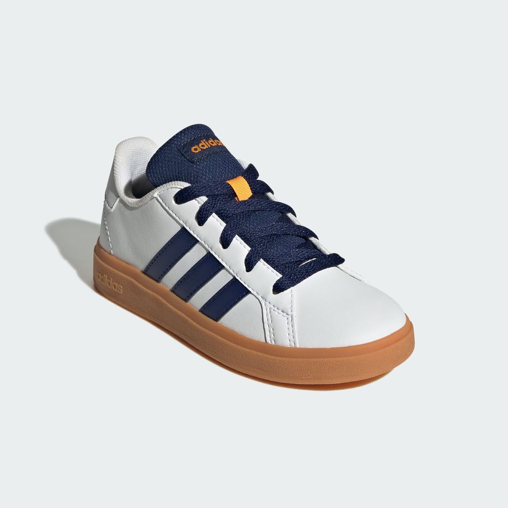 Foto 7 pulgar | Tenis Adidas Grand Court Lifestyle Para Tenis Con Cordones Adidas Blanco Niños