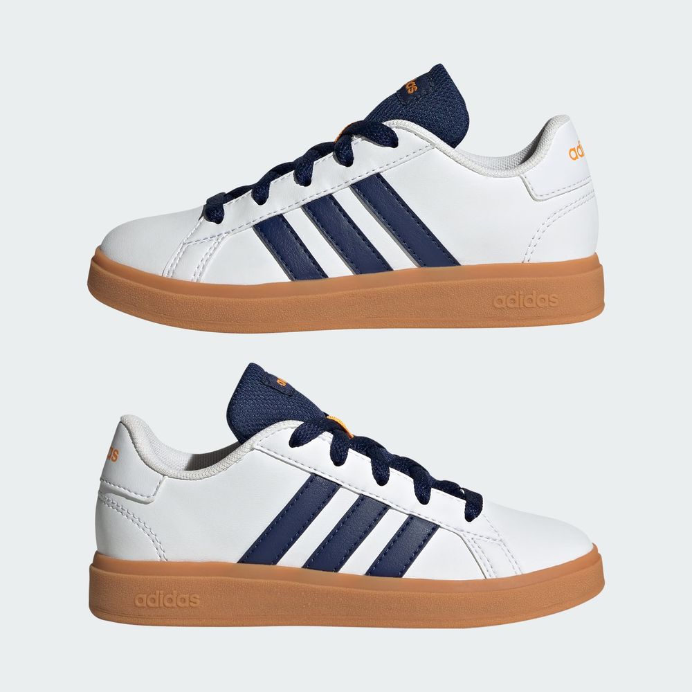 Foto 8 | Tenis Adidas Grand Court Lifestyle Para Tenis Con Cordones Adidas Blanco Niños