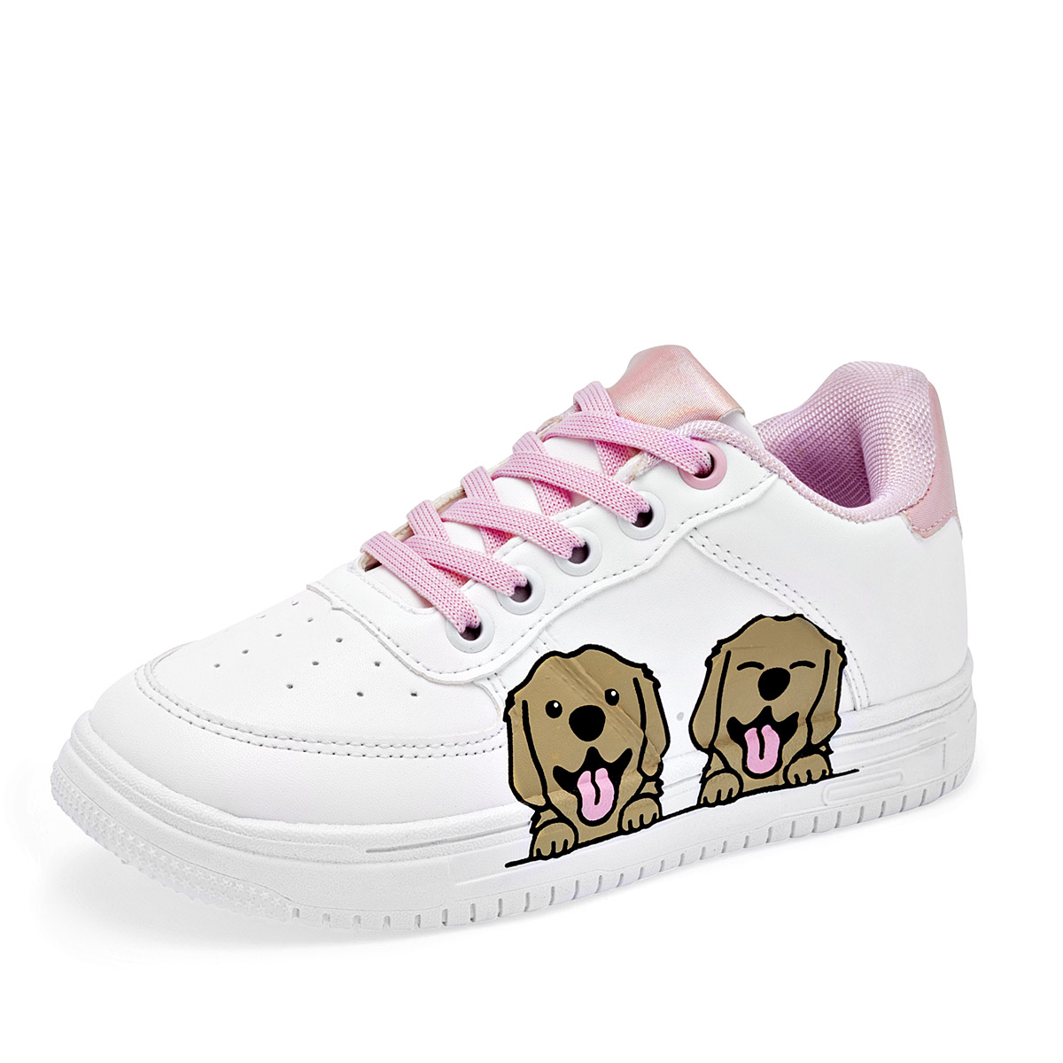 Foto 1 | Lady One Tenis Urbano Para Niña Blanco Camel Rosa