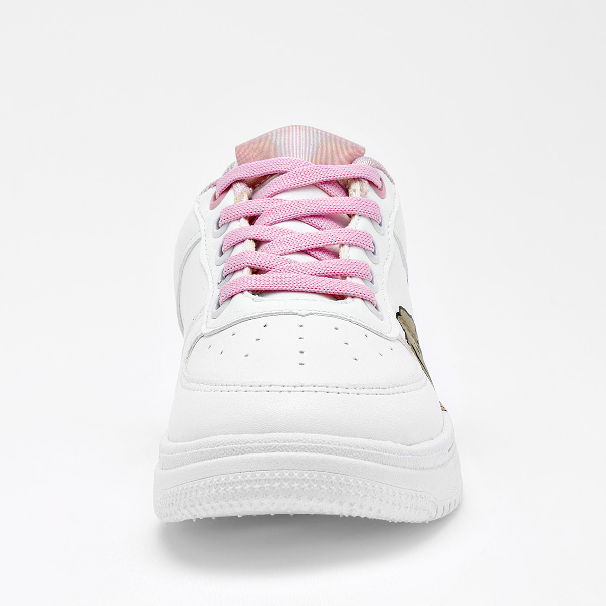 Foto 4 pulgar | Lady One Tenis Urbano Para Niña Blanco Camel Rosa