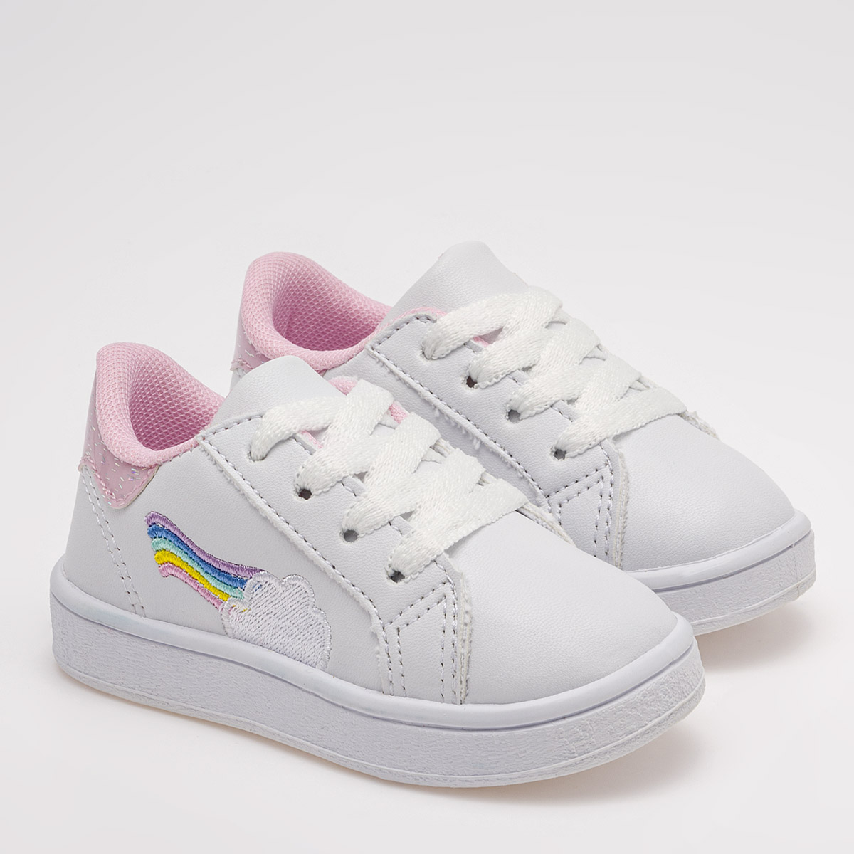 Foto 3 pulgar | Kids Vane Tenis Urbano Para Niña Blanco Rosa
