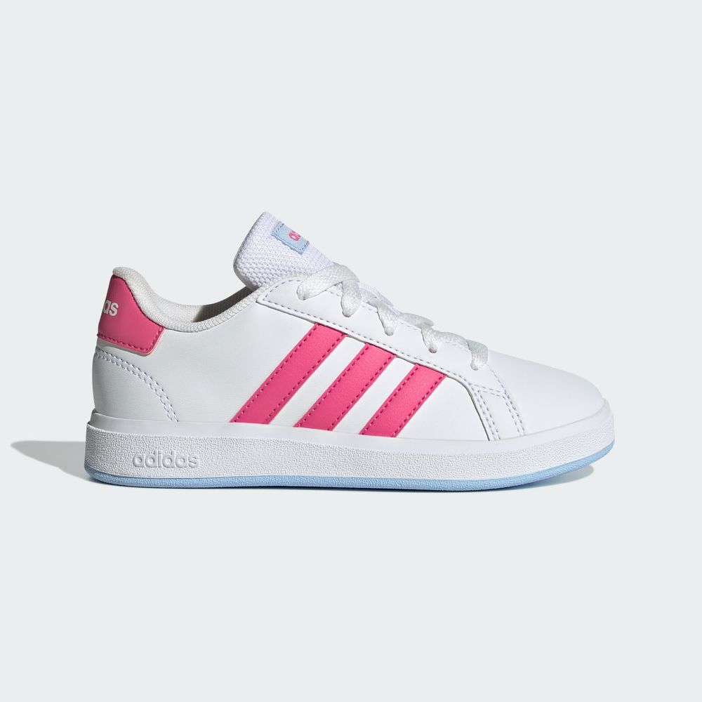 Foto 3 pulgar | Tenis Adidas Grand Court Lifestyle con Cordones Blancos para Niños