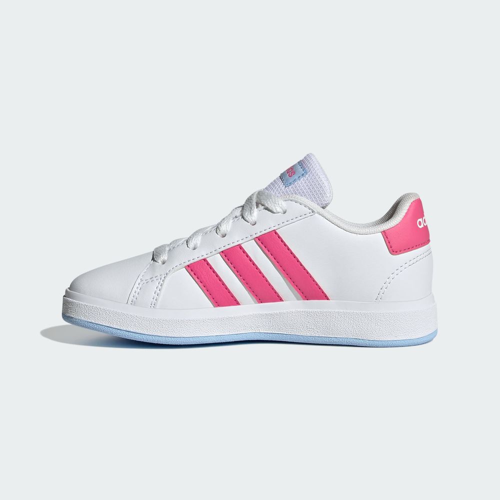 Foto 4 pulgar | Tenis Adidas Grand Court Lifestyle con Cordones Blancos para Niños