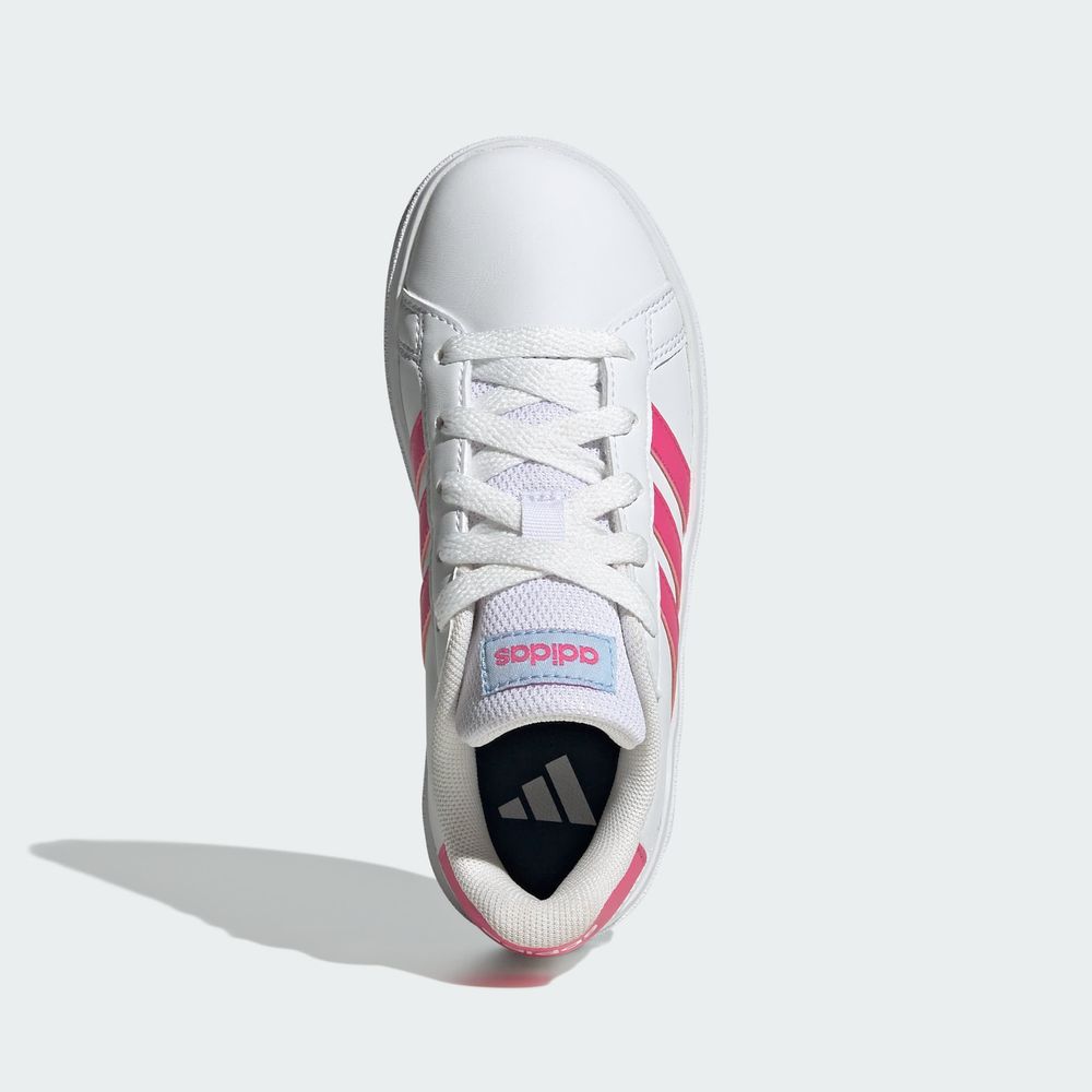 Foto 5 pulgar | Tenis Adidas Grand Court Lifestyle con Cordones Blancos para Niños