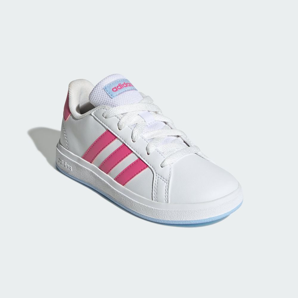 Foto 7 pulgar | Tenis Adidas Grand Court Lifestyle con Cordones Blancos para Niños