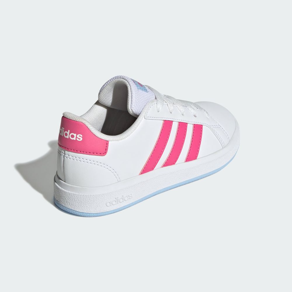 Foto 8 pulgar | Tenis Adidas Grand Court Lifestyle con Cordones Blancos para Niños