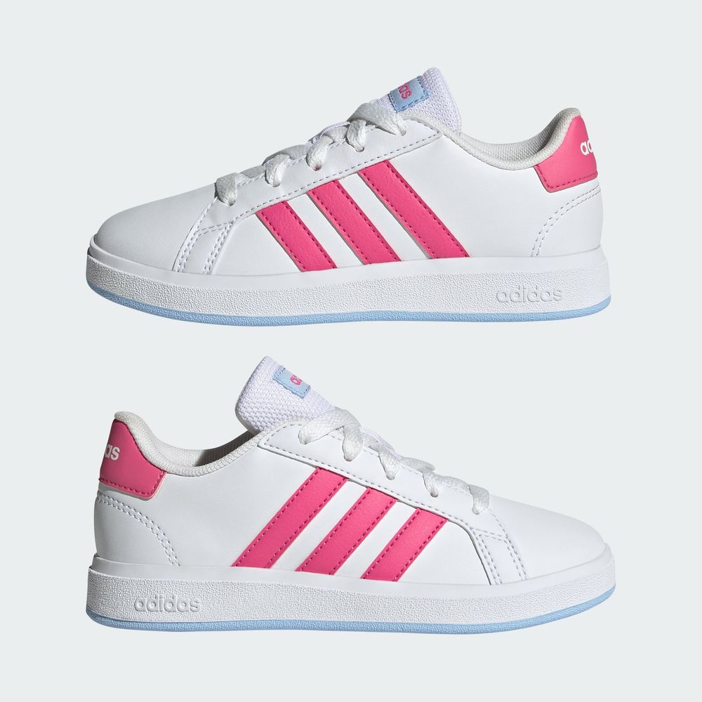 Foto 9 pulgar | Tenis Adidas Grand Court Lifestyle con Cordones Blancos para Niños