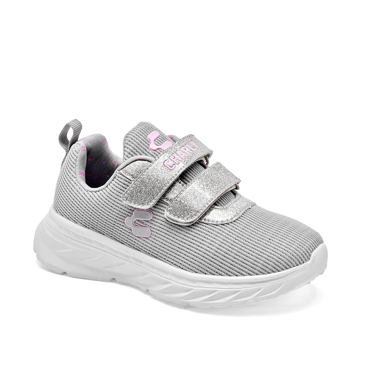 Foto 2 pulgar | Charly Tenis Deportivo Para Niña Gris Rosa, Hasta Agotar Existencia, Importado
