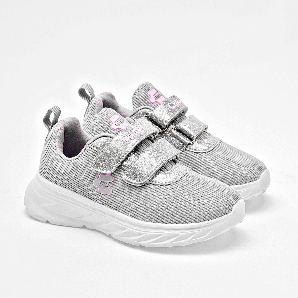 Foto 3 pulgar | Charly Tenis Deportivo Para Niña Gris Rosa, Hasta Agotar Existencia, Importado