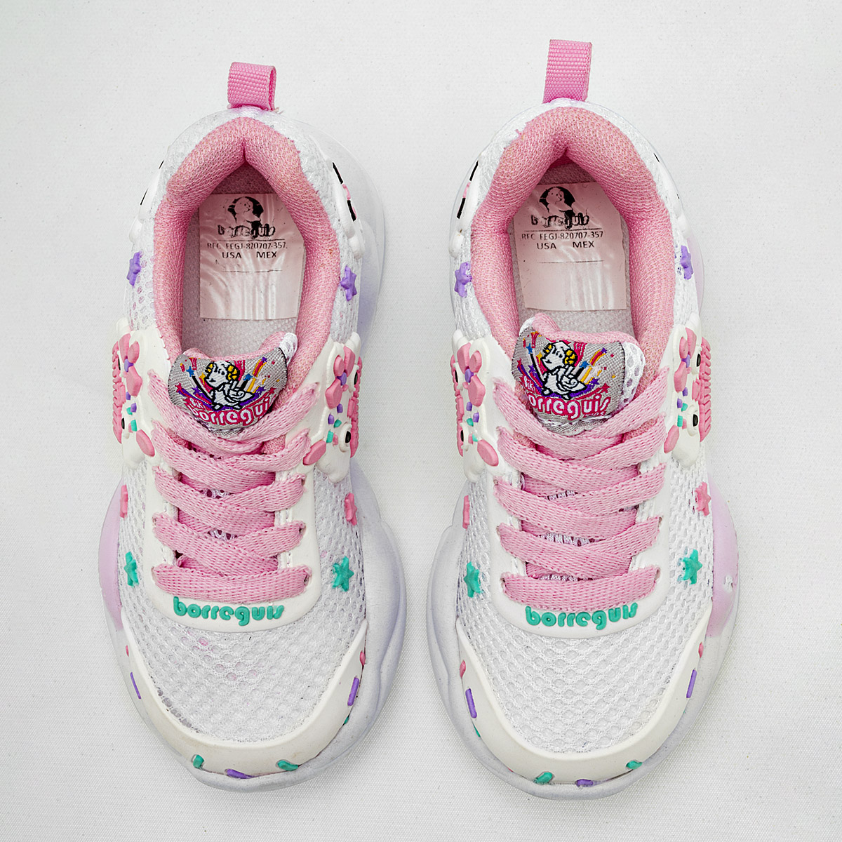 Foto 4 pulgar | Borreguis Tenis Urbano Para Niña Blanco Multicolor